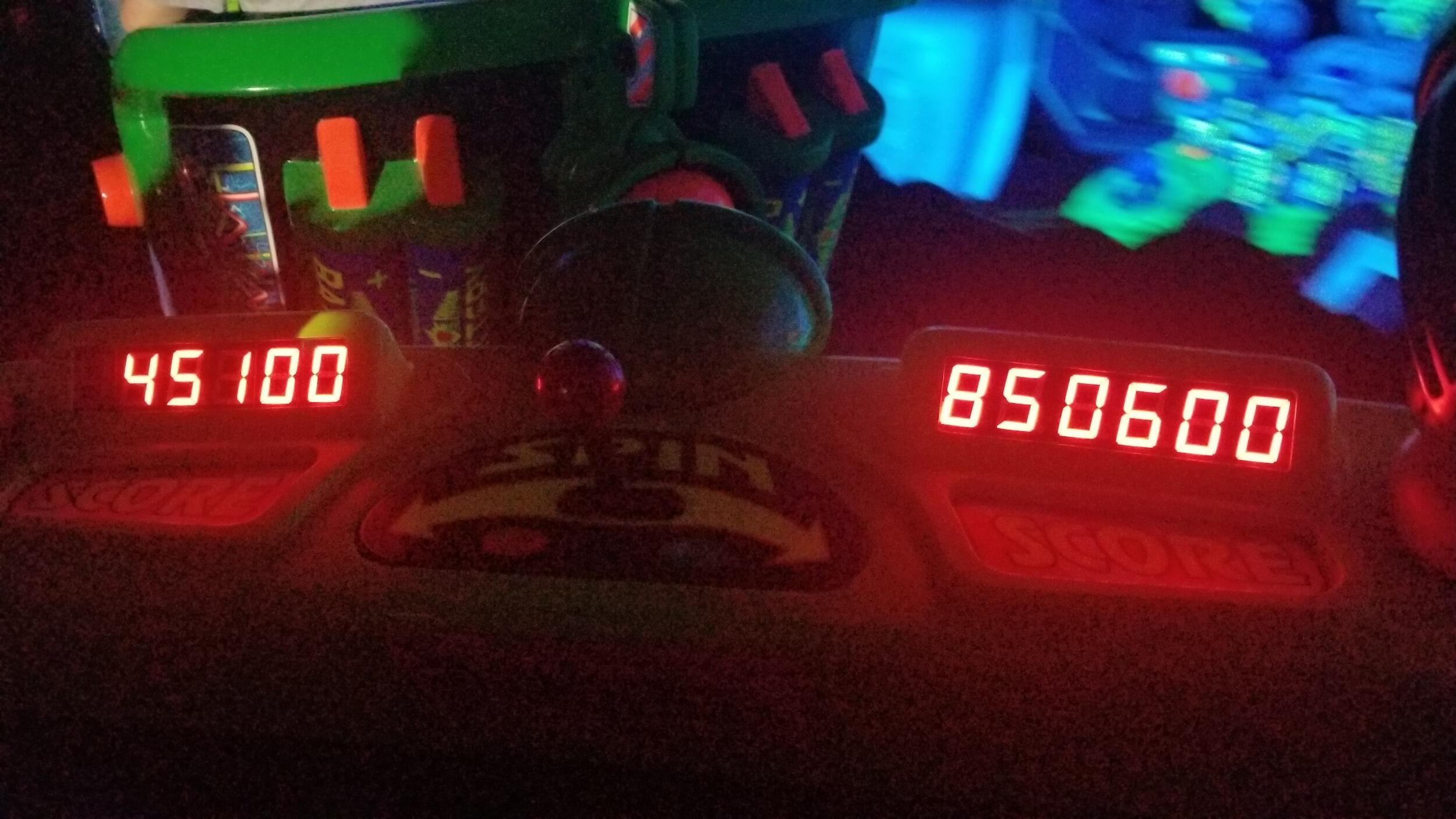 Kyle: The Buzz Lightyear ride got stuck and I had a perfect shot at a target that I just kept shooting. Katie was not amused. There is no mercy :D----------------------------------------------------------------------Katie: I'm still bitter about this.