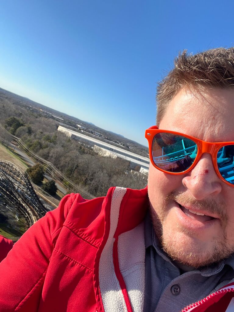 Brandon climbed to the top of Fury at Carowinds
