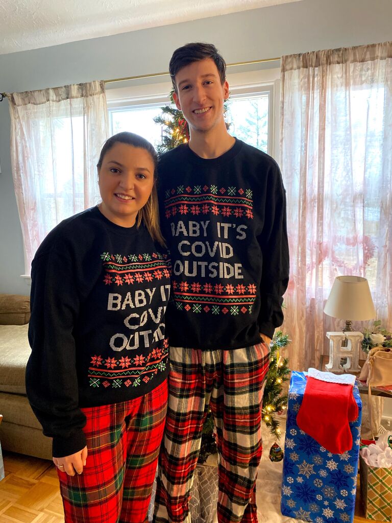 Covid Christmas together! We didn't win the PJ contest this year