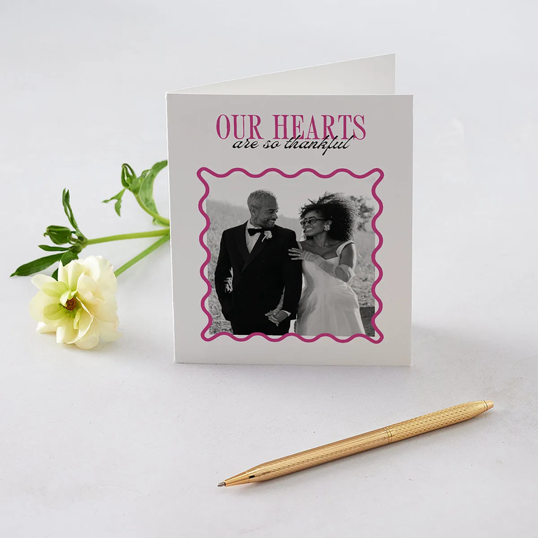 Wavy frame thank you card