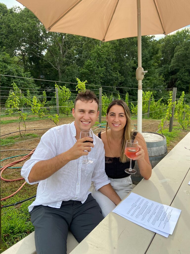 We went to Cape Cod where we stayed in an RV and toured a winery. Cheers!