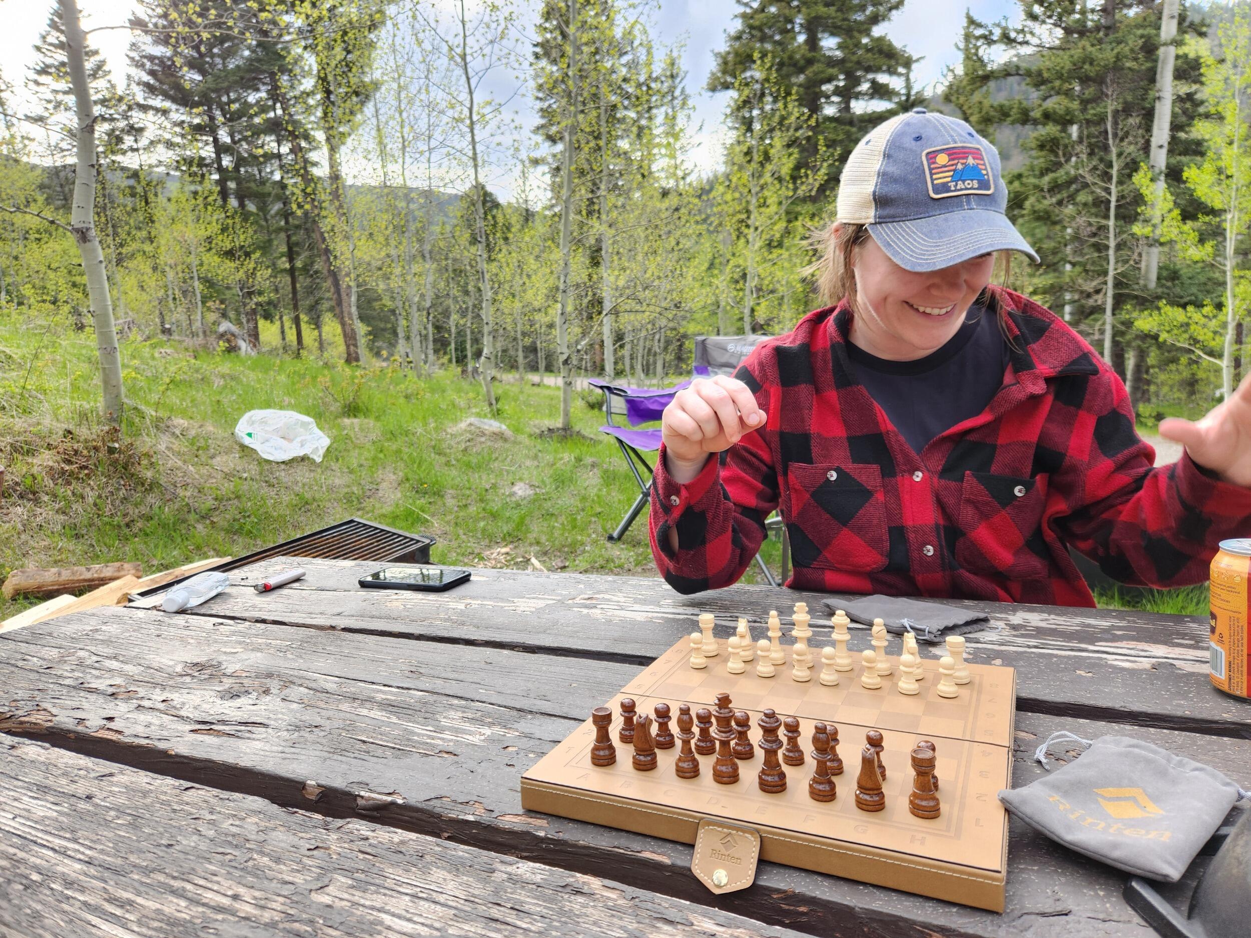 For Memorial Day 2024 TJ and Megan went back to Taos (couldn't wait)! They selected a much more difficult hike than expected, wading through knee-to-waist-high snowpack... but it was all worth it to see the iced-over mountain lakes! And after the rough hike, they decided to take it easy the next day and do a mild hike near their campsite. But little did they know a mama bear and her cub were waiting for them at the summit and so that hike was a little quicker than they wanted. The rest of the trip consisted of chess, reading books in hammocks, and campfire beers. The good life, some would say. 