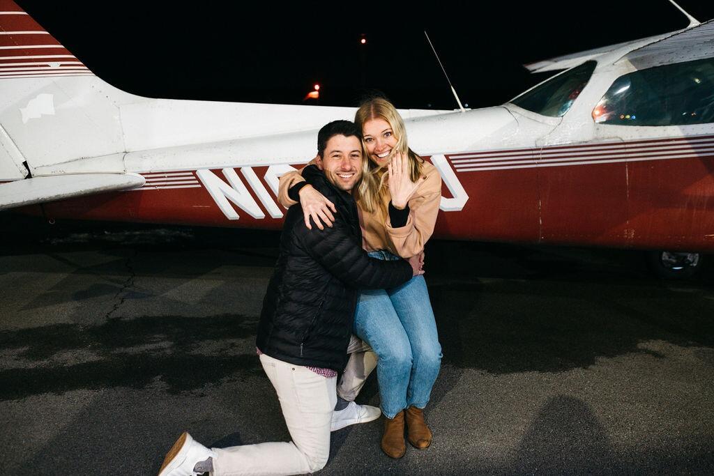How it's going... the most amazing & epic proposal!!!  Over the moon excited!! Our dating began and ended at an airport!
