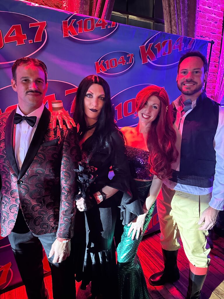 Now that we're getting hitched let's celebrate by being the most romantic couple out there! Gomez and Morticia won 3rd place with Scotty Mac and K104.... hey, I'll take that $100!! Thank you "Thing" for making that happen!!!