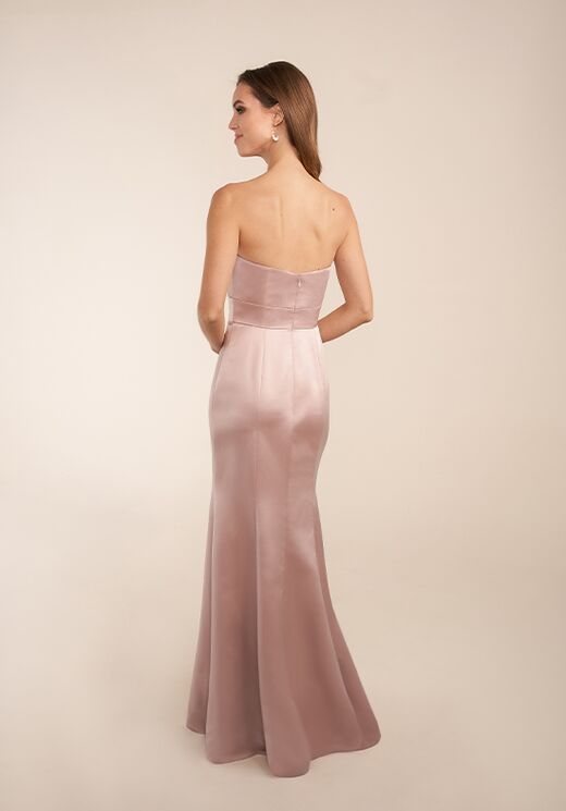 matte satin champagne bridesmaid dresses Azazie Maci