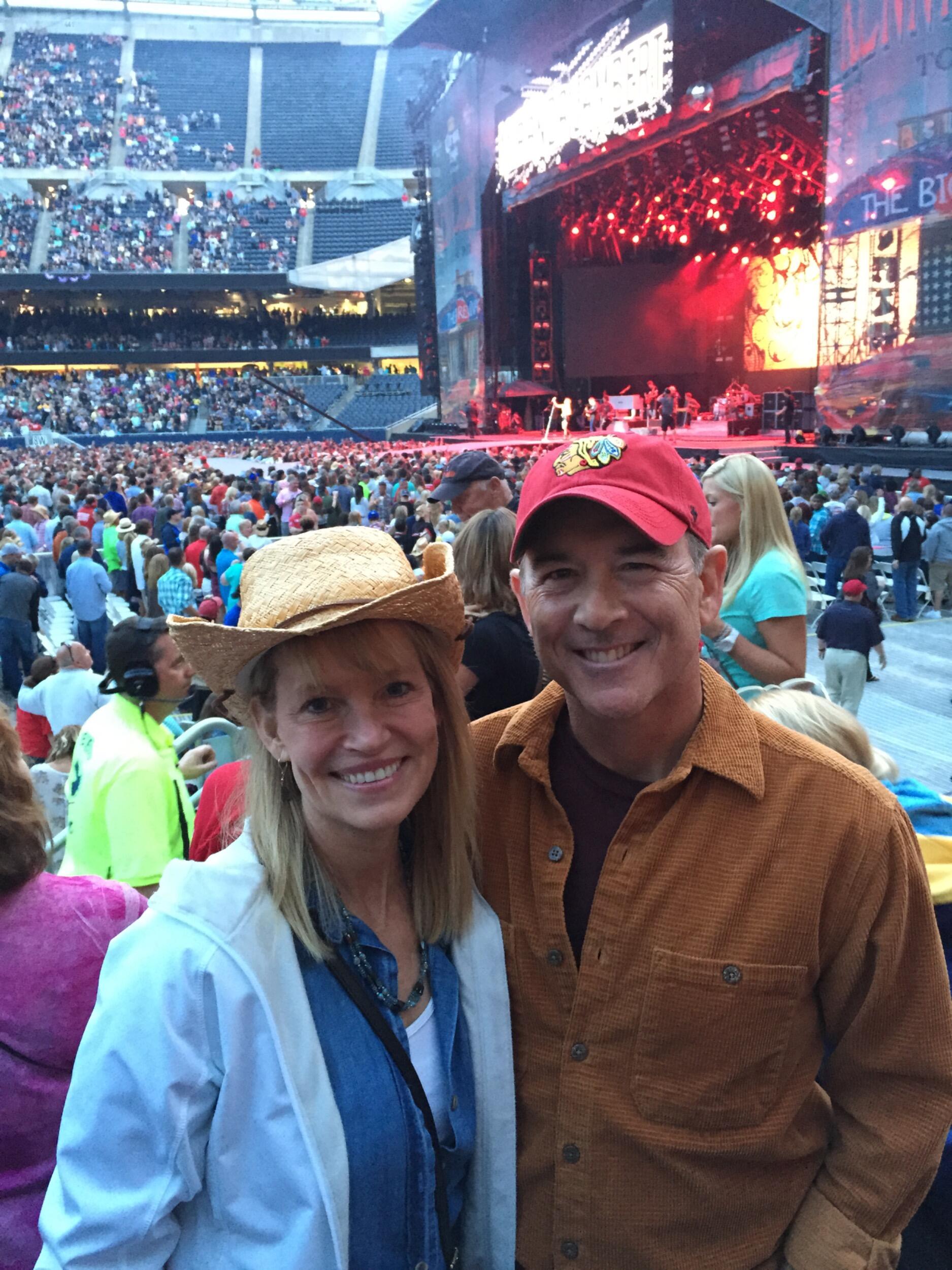 Ed's first country concert!  Kenny Chesney in Soldier Field.  Ed said, "Where did all these country music fans come from? They know all the words to these songs that I have never heard. I feel like I have landed on a different planet."