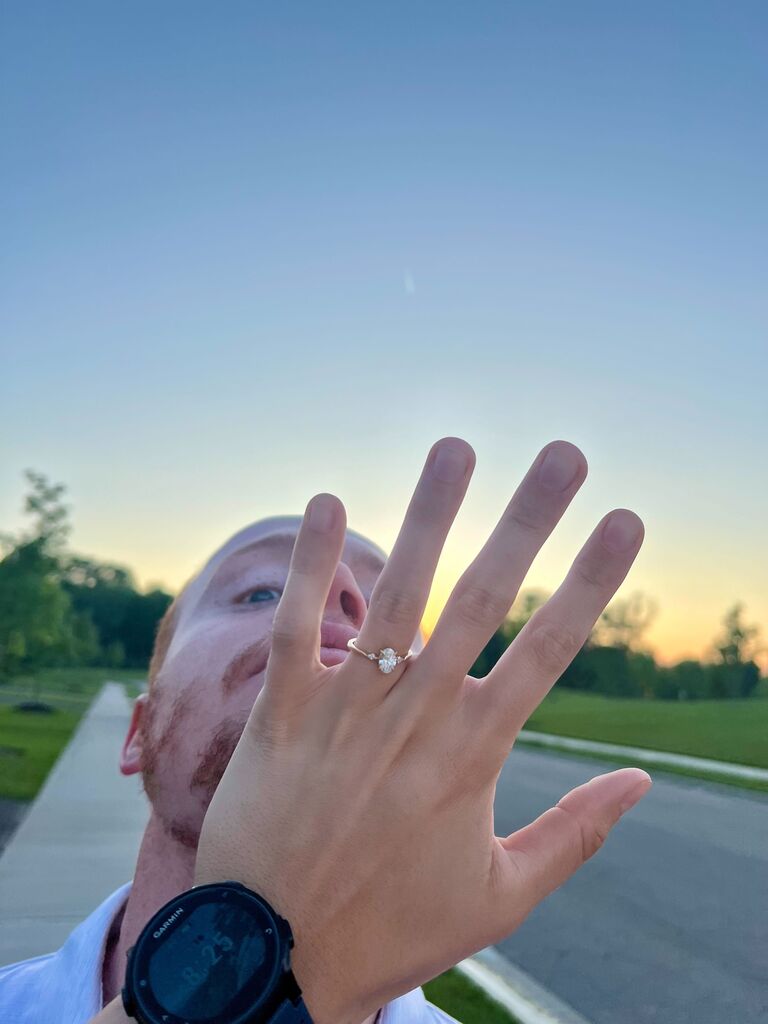 Andrew popped the question at the boathouse Bianca rowed out of at Ohio State <3
