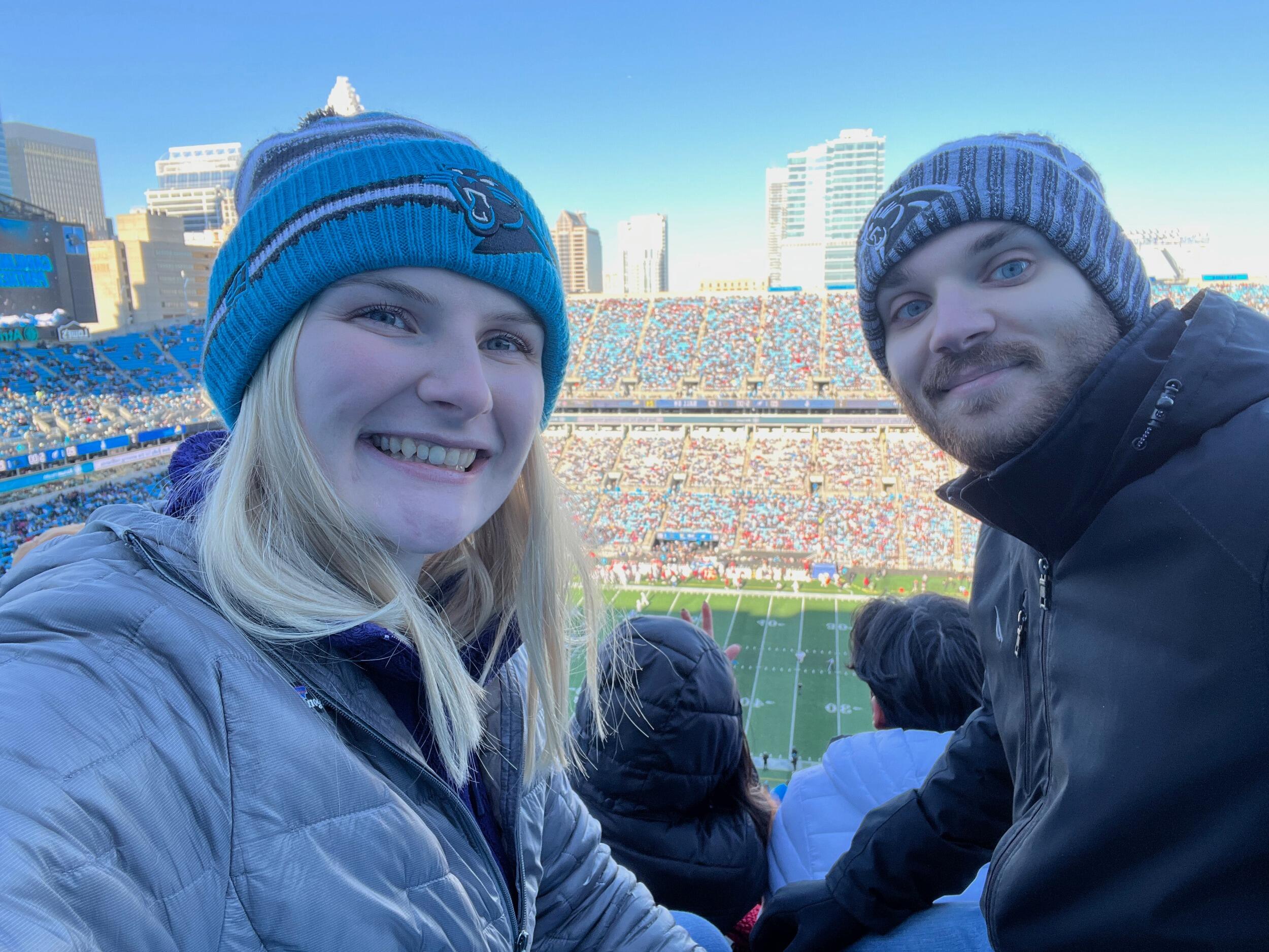 Our first Carolina Panthers game after moving to Charlotte