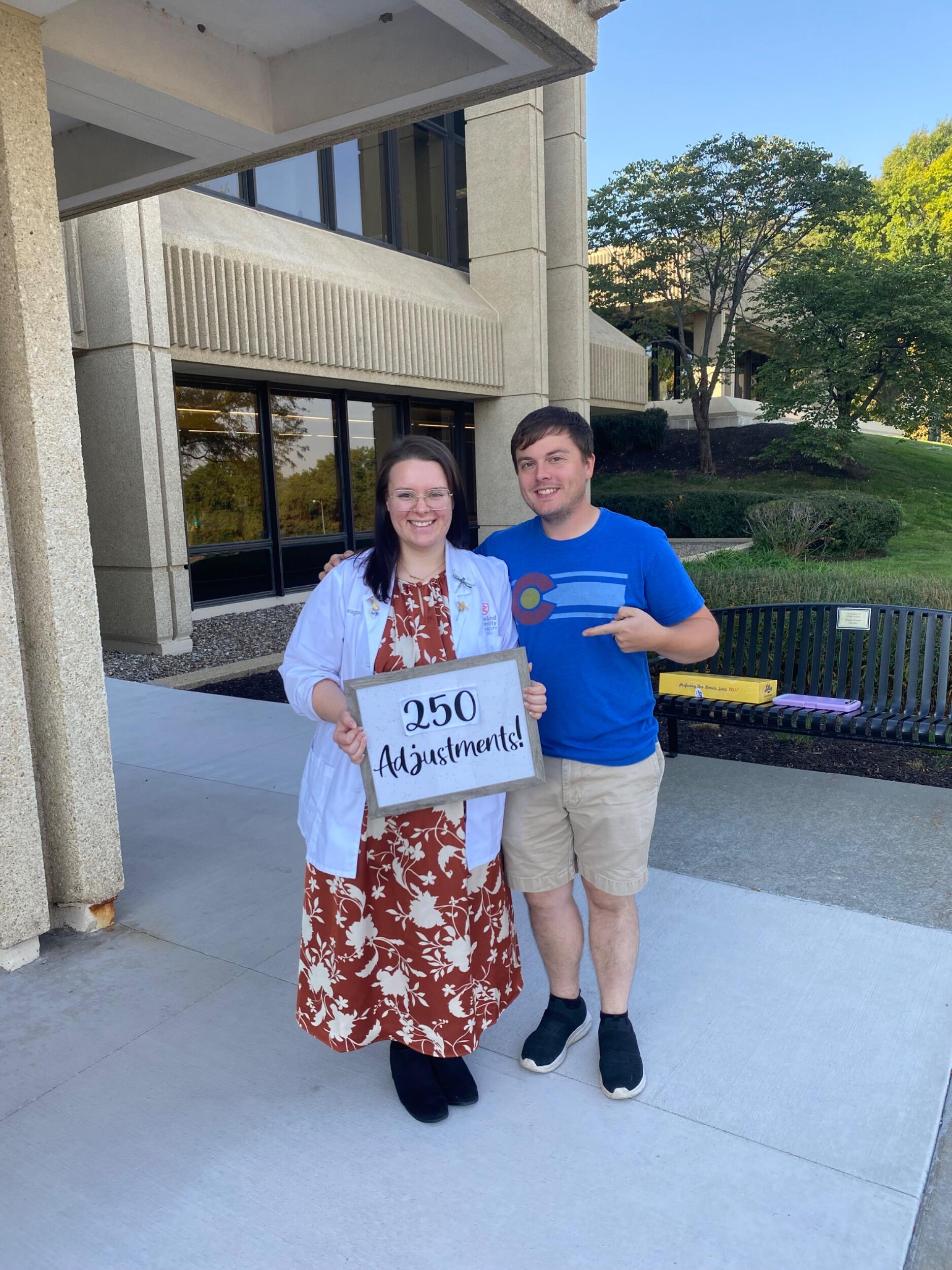 The day Sue completed her final requirements from the Clinic at Cleveland University.