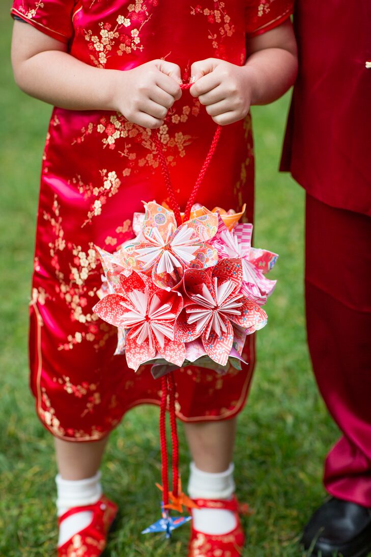 origami flower girl dress