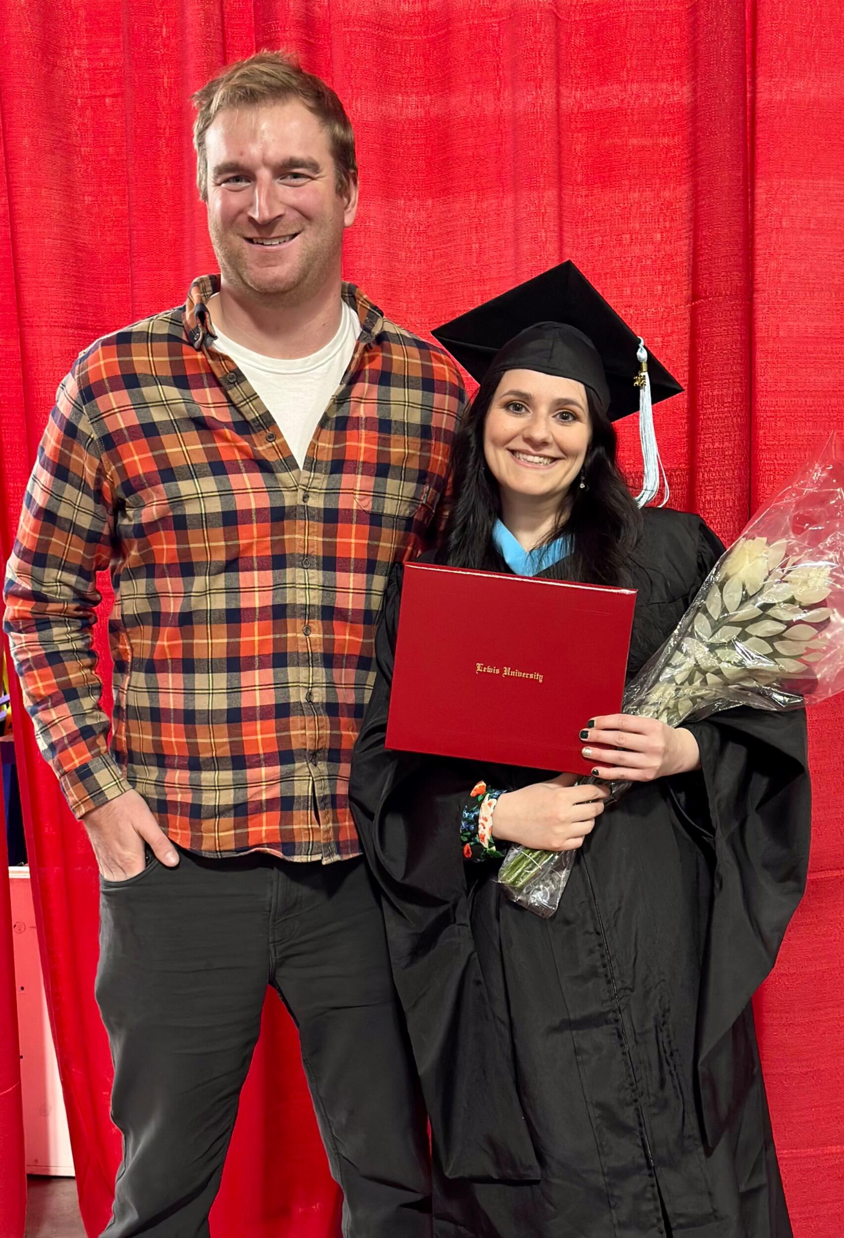Marissa graduating with her master’s degree with her number one supporter by her side!