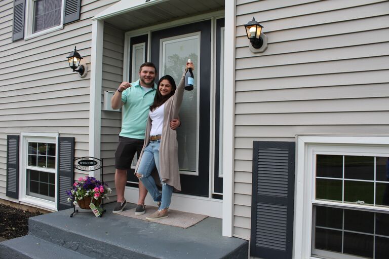 The day they made settlement on their home together.