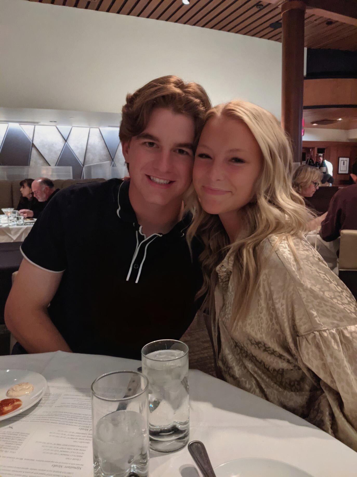 Our first official picture together. Celebrating my moms birthday at Flemings.  