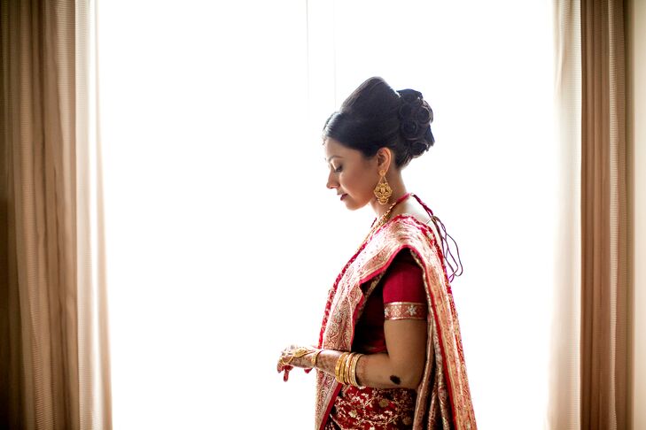 Traditional Red And Gold Indian Wedding Attire