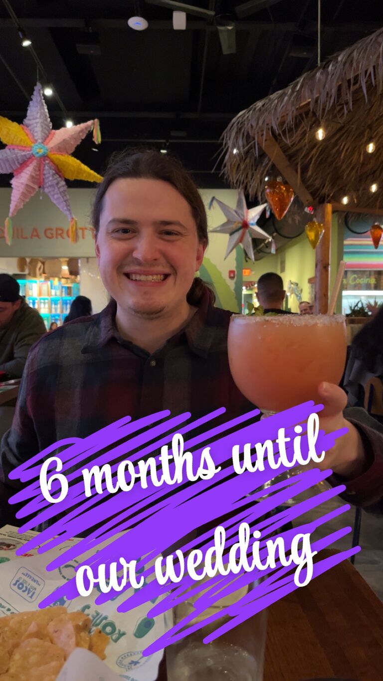 Celebrating 6 months until our wedding with a dinner at Fat Rosies where we had our first date of course!