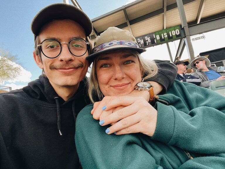 Our 1 Year Anniversary at a spring training game :)