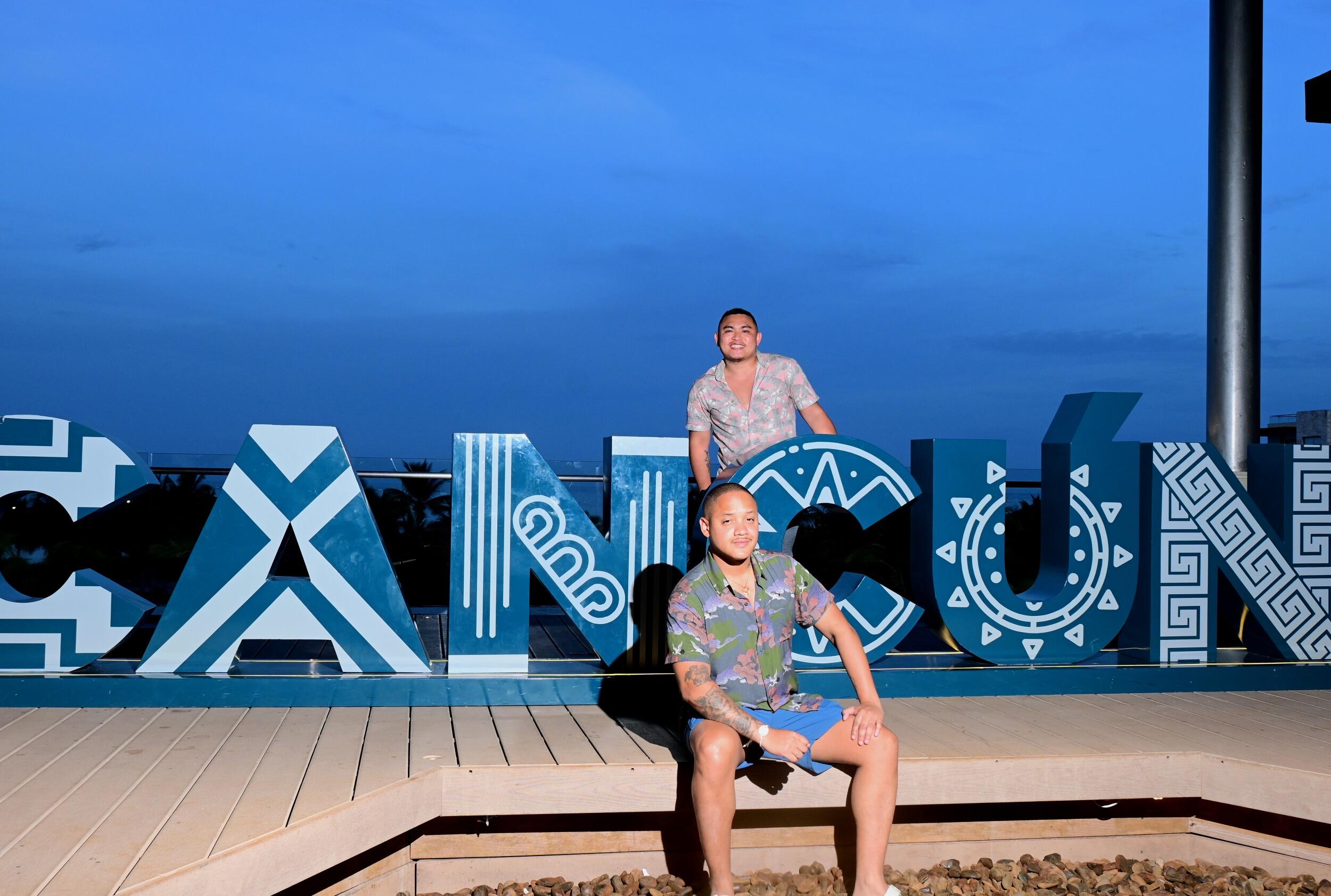 As you all know, JR & Marcus love to travel! For this particular trip to Cancun, JR was on crutches & in a boot because he broke his foot days before in a parkour accident.