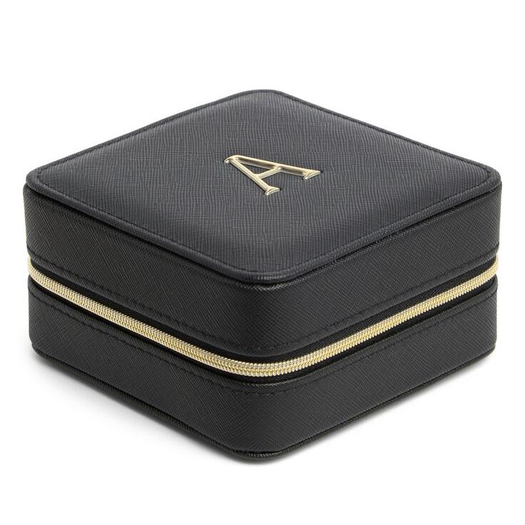 Monogrammed travel jewelry case