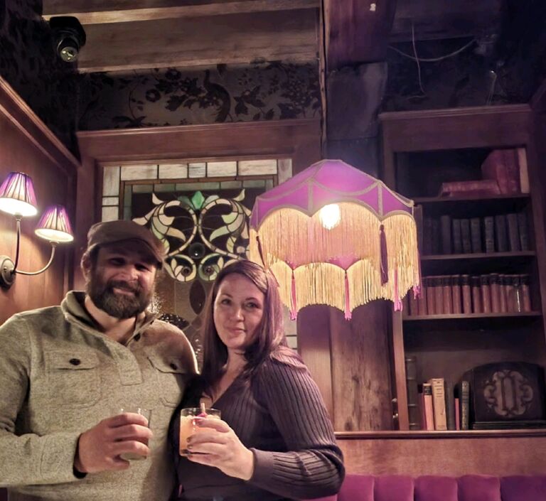 Part of the 3rd Anniversary trip to the bourbon trail. We went to this speakeasy "Hell or High Water" in Louisville Ky.
Little did I know,  I'd be engaged in a couple hours! ~ Natalie
