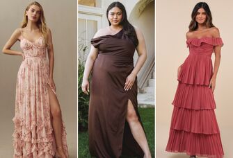 Three maxi wedding guest dresses