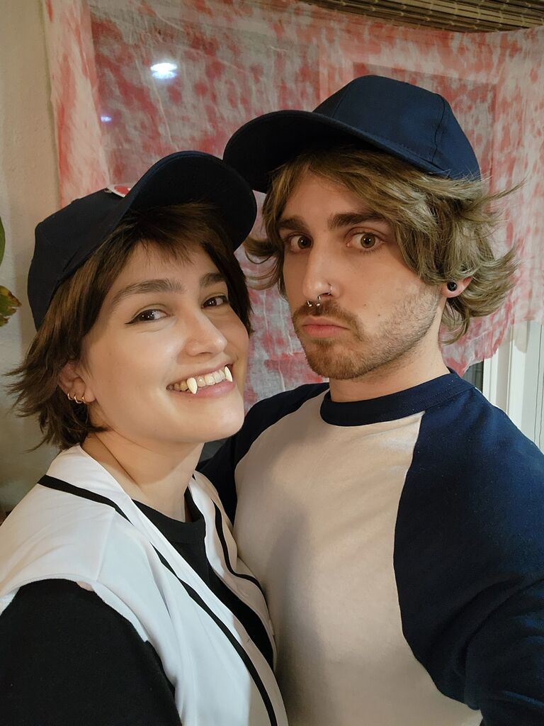 Alice and Jasper costumes for Halloween. Both of us are Twilight fans.