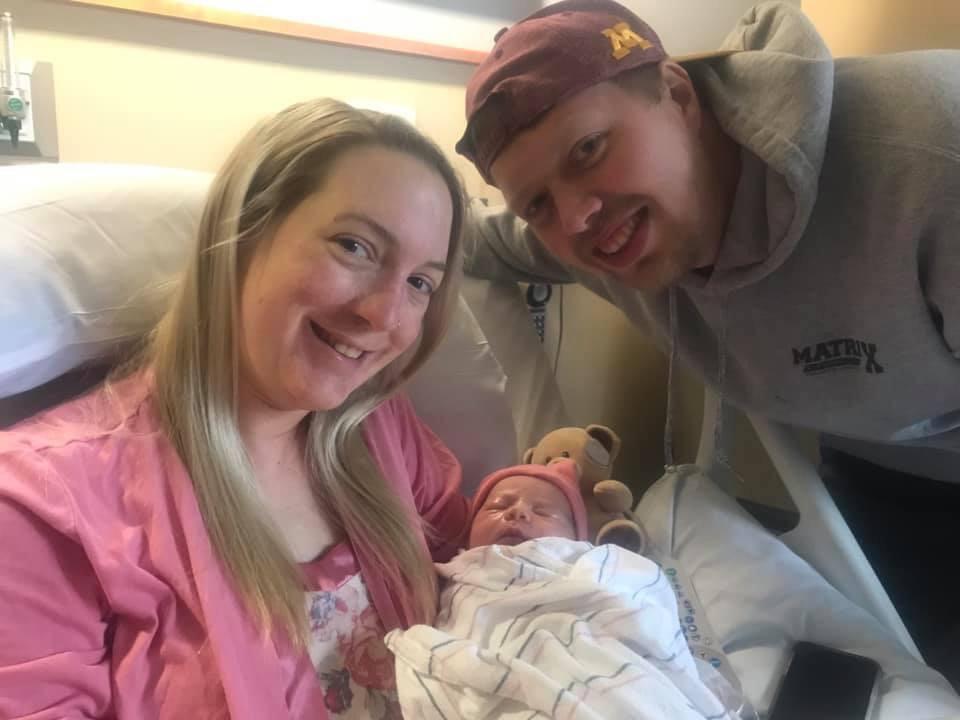 We welcomed our baby girl, Aubrie into the world & became parents! 