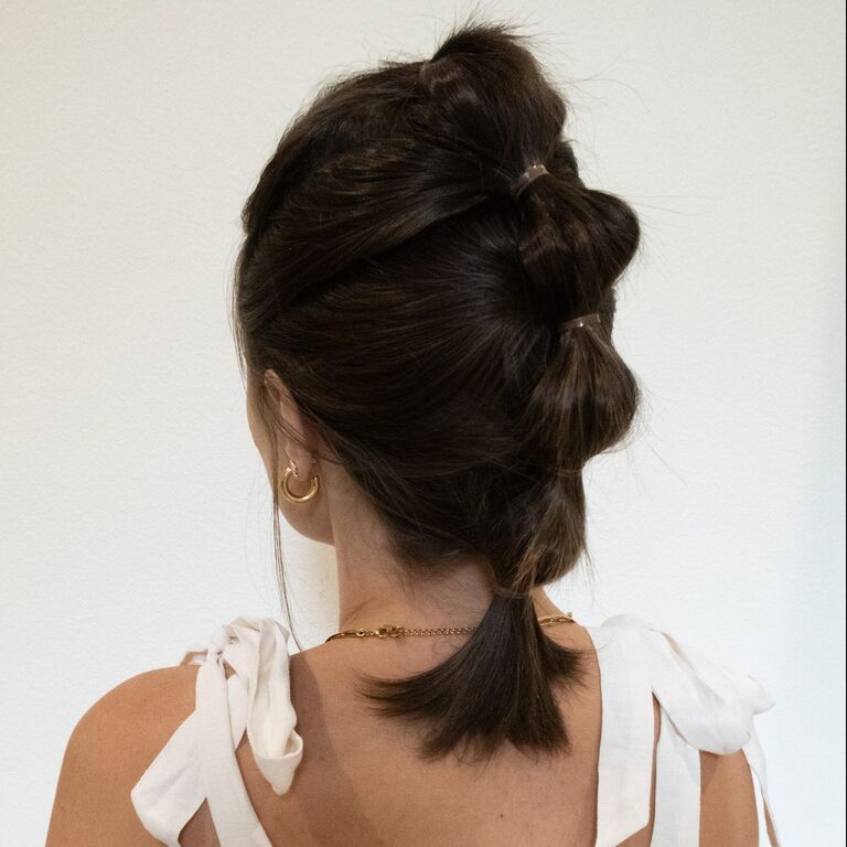 Bubble French Braid short bridesmaid hairstyle