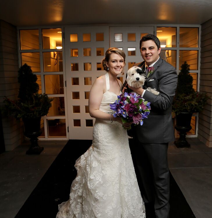 Bride Groom And Dog At Ipswich Country Club