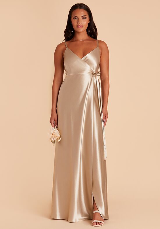 Birdy Grey Cindy Dress in Satin Neutral Champagne Bridesmaid Dress