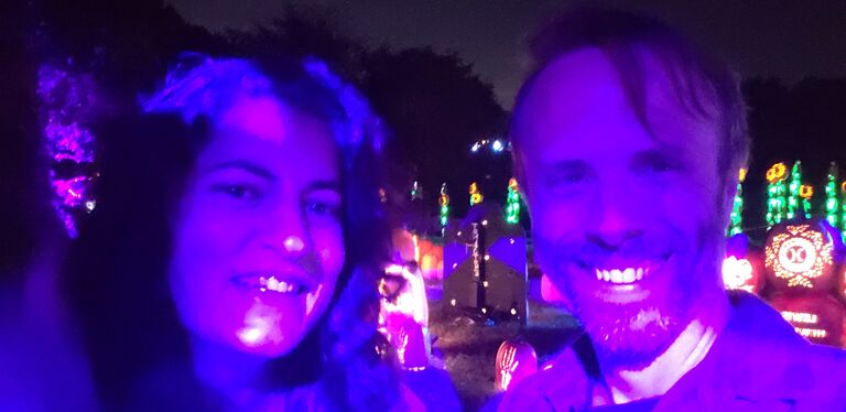 One of our first pics together! From The Blaze on Long Island - this is right around when we realized that we're a spooky couple.