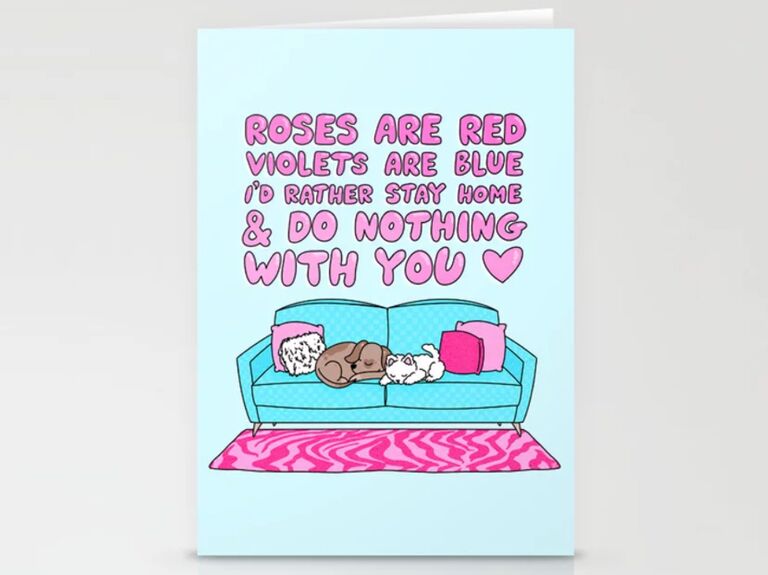 Cute Valentine's card with dogs on couch