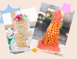 Collage of unique wedding cake alternatives