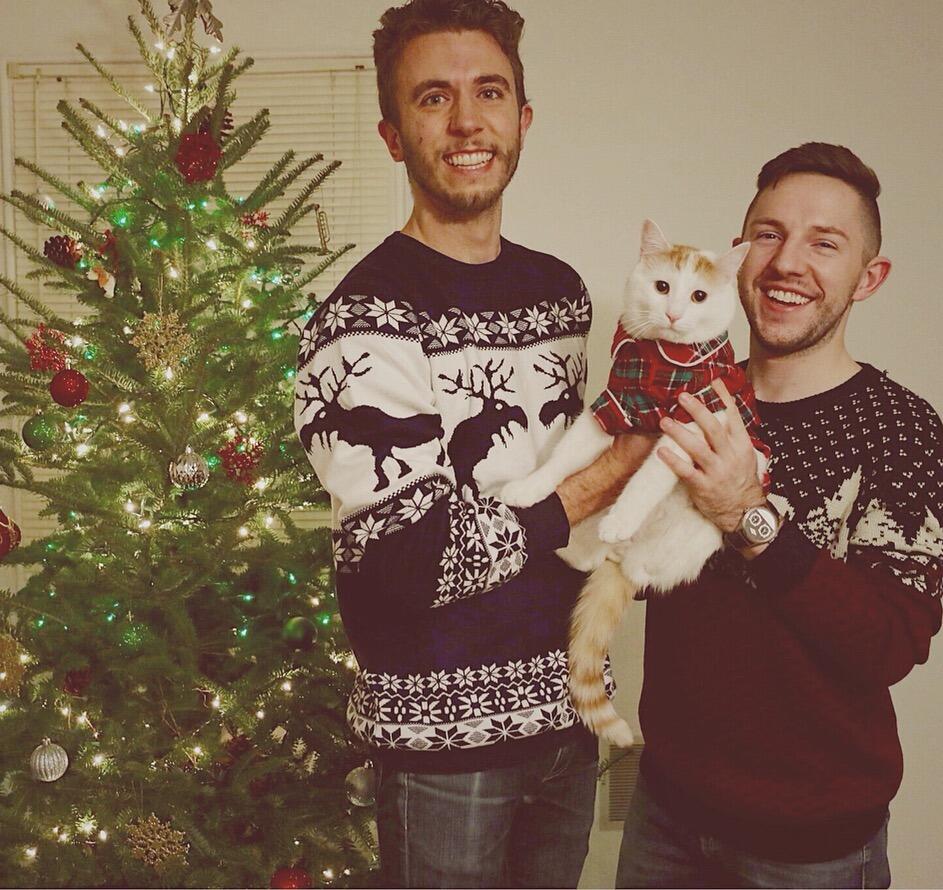 Christmas 2017 featuring Ringo in his debut as a  Cat sweater model. 