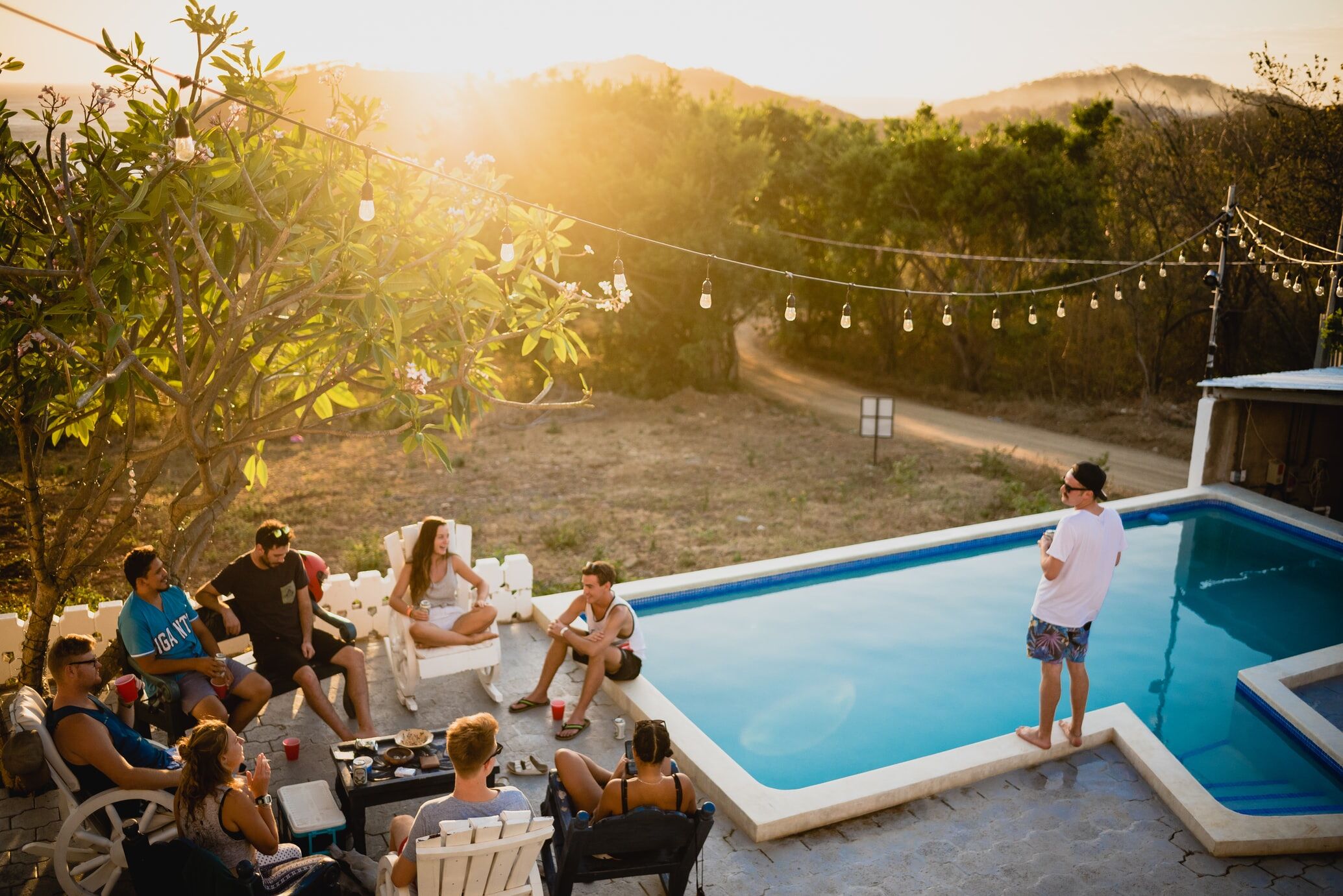 Backyard pool area to host Coachella themed party