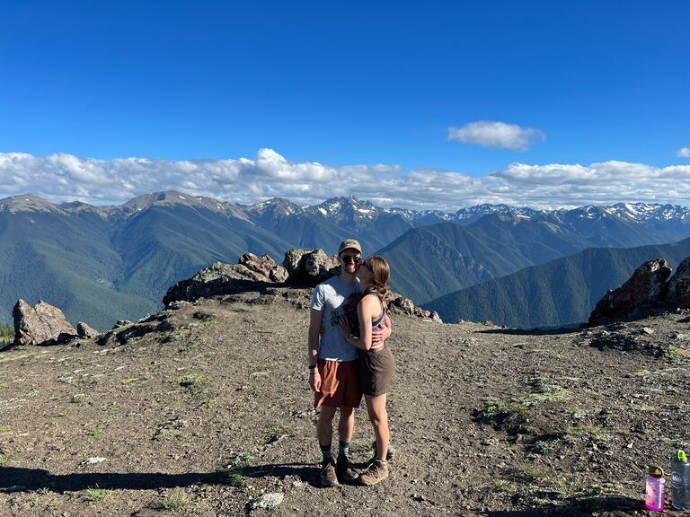 ...and the best adventure begins!! Connor got down on one knee and asked Kara to marry him on a hike during their glamping roadtrip around the Olympic Peninsula in July of 2023. It was epic, dreamy, and best of all, Connor didn't drop the ring off the mountainside! <3