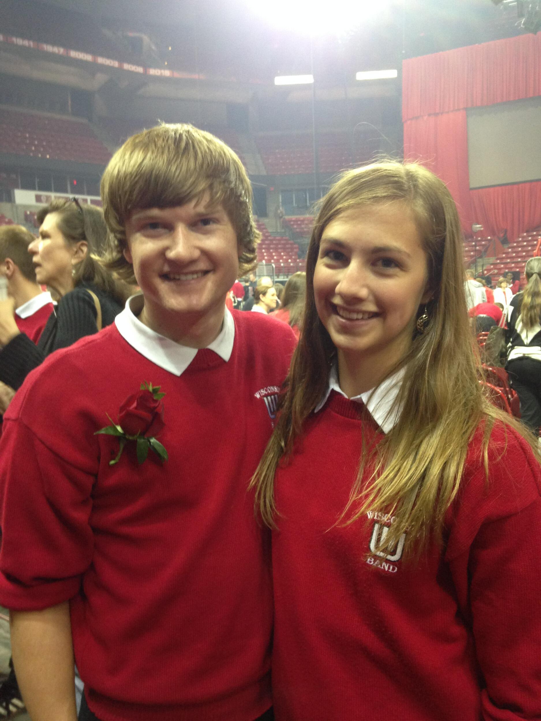 Our first picture together! Wisconsin Band Spring Concert in Madison.