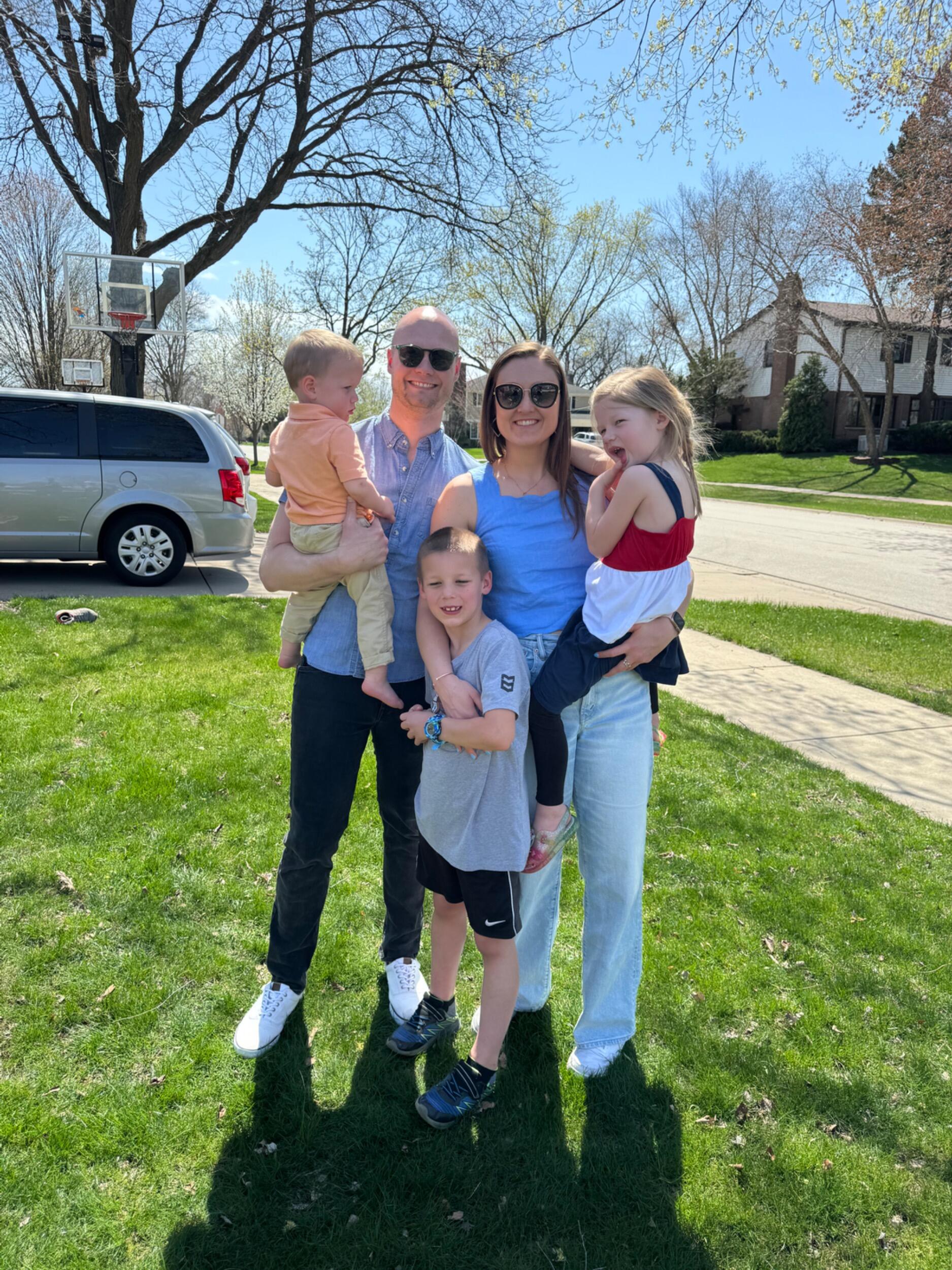 Easter celebration with Katie's family! Featured in the pic are Andrew, Joshua, and Gemma (three of Elizabeth and Kevin's kiddos)