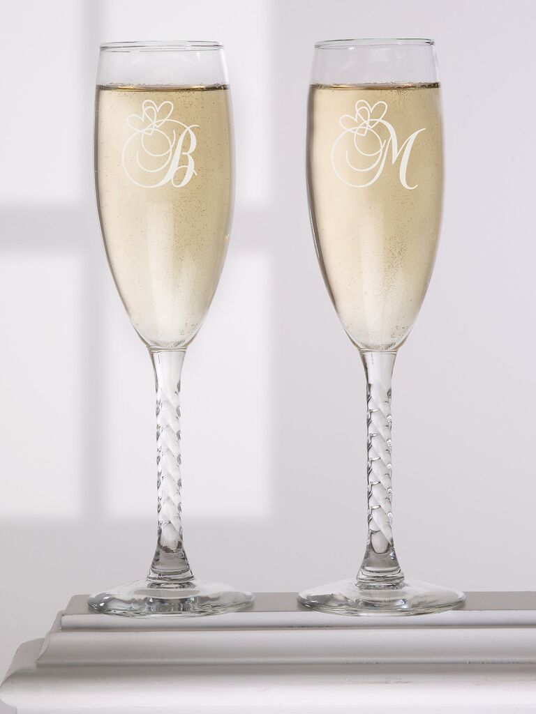 Personalized Grand Champagne Toasting Flutes - Set of 2 - The