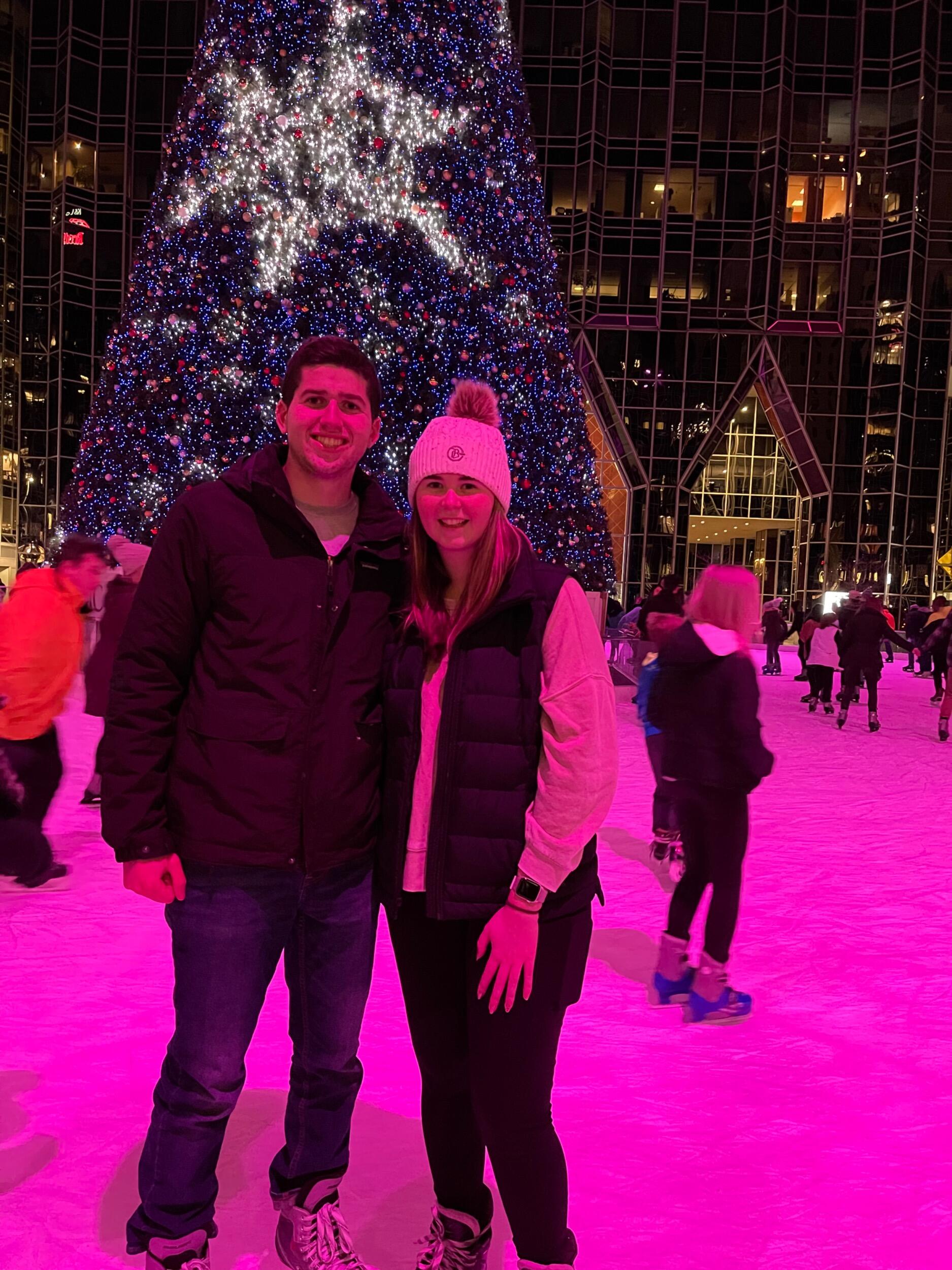 Victoria was finally able to convince Thomas to go ice skating!