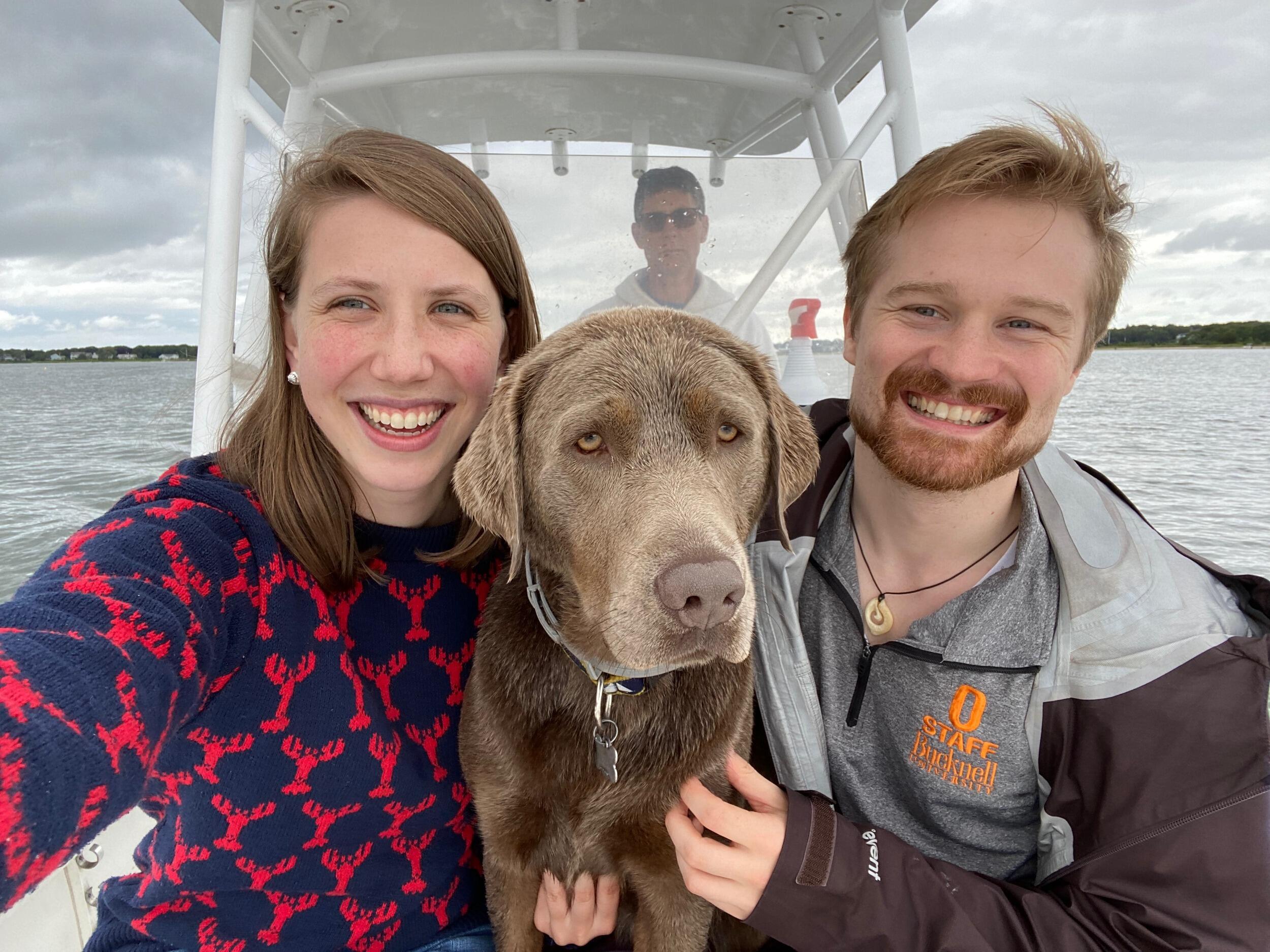 ... And Gina has continued to show Ben the world of boating and the beautiful Cape Cod coastline with their furry friend close behind. 
