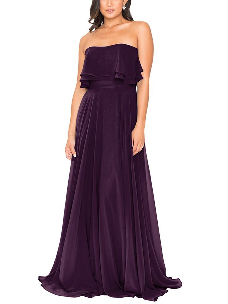 Persian Plum Chiffon Bridesmaid Dresses