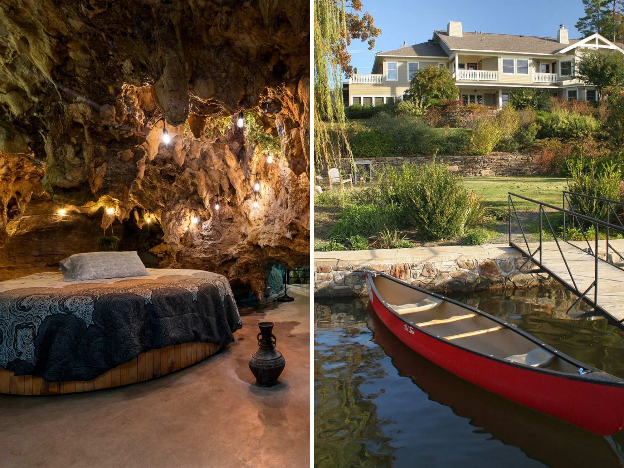 Two romantic getaways in Arkansas including Beckham Creek Cave Lodge and Lookout Point Lakeside Inn