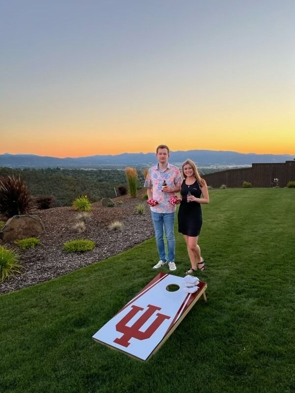 Cornhole at Scott and Kelly's! (This is the superior board!)