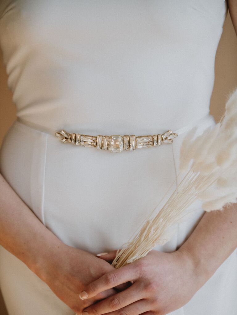 New Thin Crystal Chain Bridal Sash Wedding Belt for Bride Bridesmaid Party  Dress