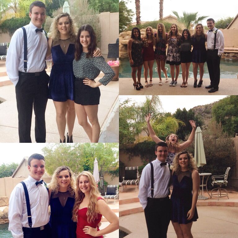 Kelsey and Nick's first high school dance together was Sadie Hawkins. Nick was a good sport and went with all of Kelsey's friends.