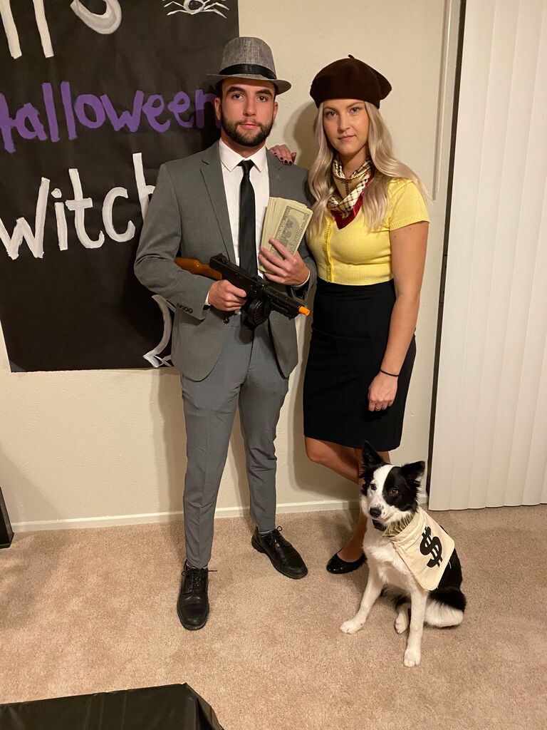 Bonnie & Clyde with a stash of money :)