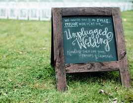 Rustic chalkboard wedding sign