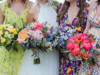 Bridesmaids with bouquets