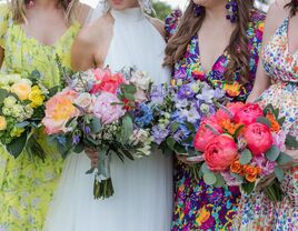 Bridesmaids with bouquets