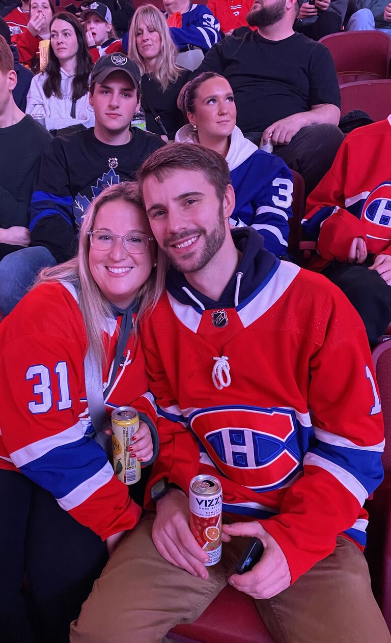Kailey & Aaron attend rivalry game Canadiens vs. Maple Leafs at Bell Centre in Montreal.